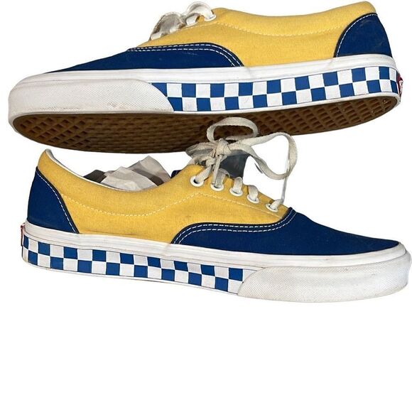 Vans Era BMX Checkerboard Blue Yellow Sneakers Mens Size 10 - Picture 5 of 6